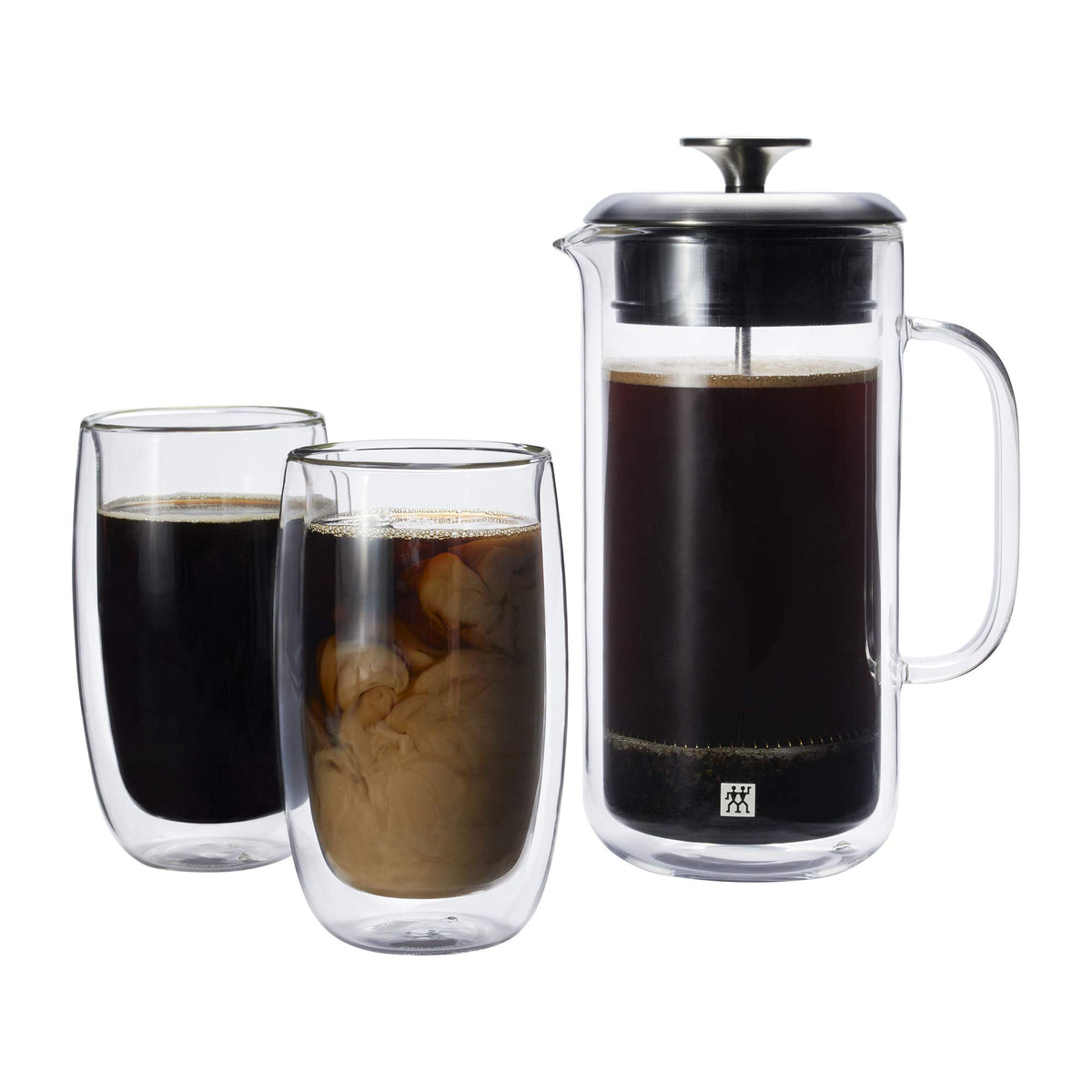Double Wall French Press and Latte Glass X39775