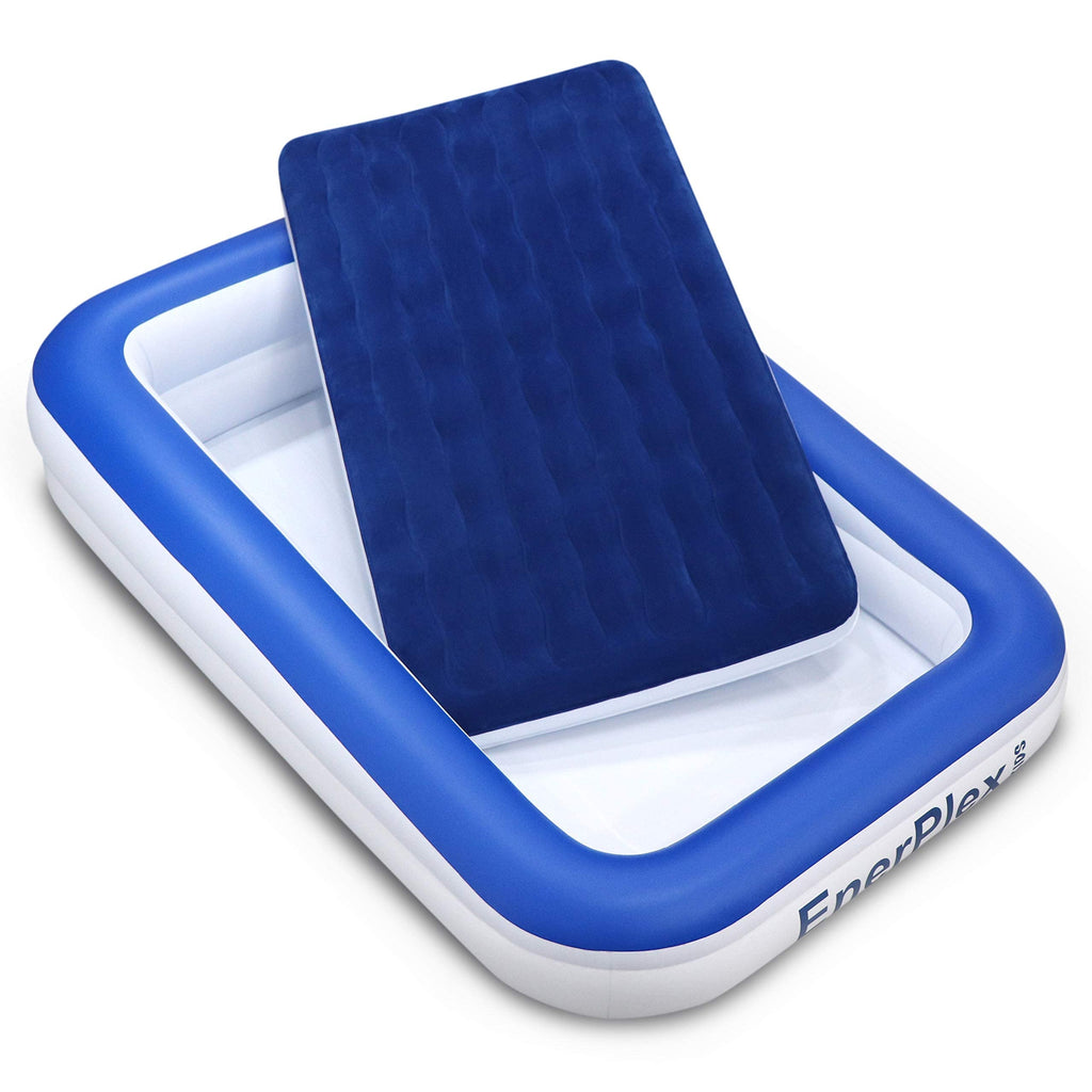 Kids Inflatable Travel Bed with High Speed Pump, Blue M982061