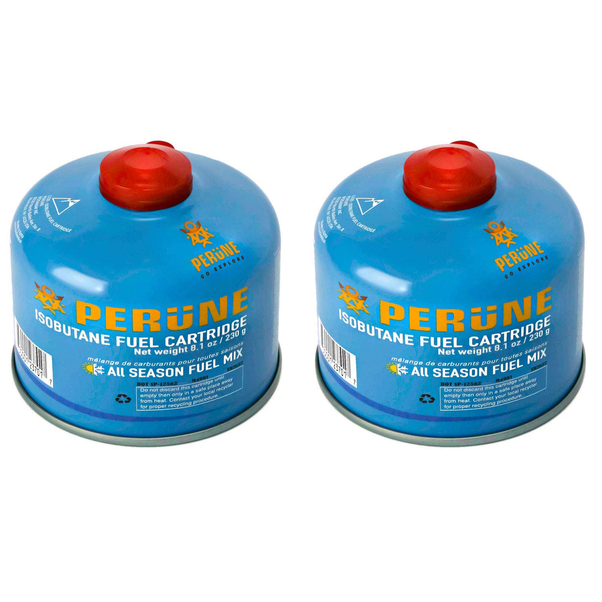 Iso-Butane Camping Fuel Gas Canister 230gram 2 Pack T237057