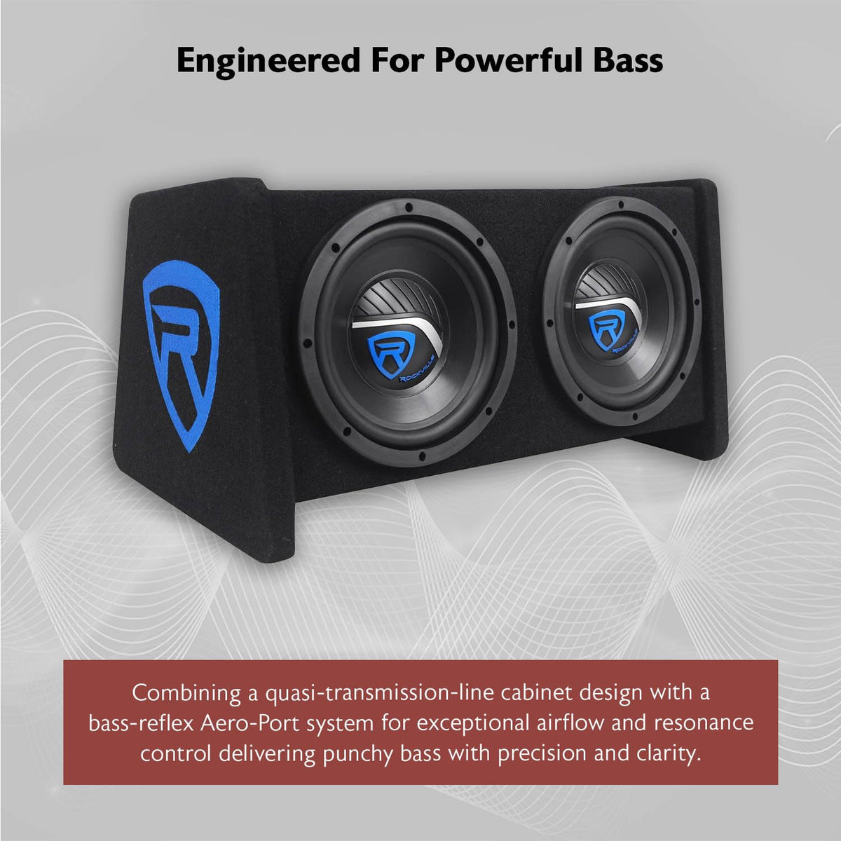 Dual 8" Car Subwoofer Enclosure with Mono Amp & Wiring Kit U537056