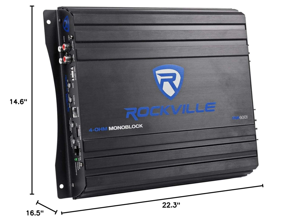 Dual 8" Car Subwoofer Enclosure with Mono Amp & Wiring Kit U537056