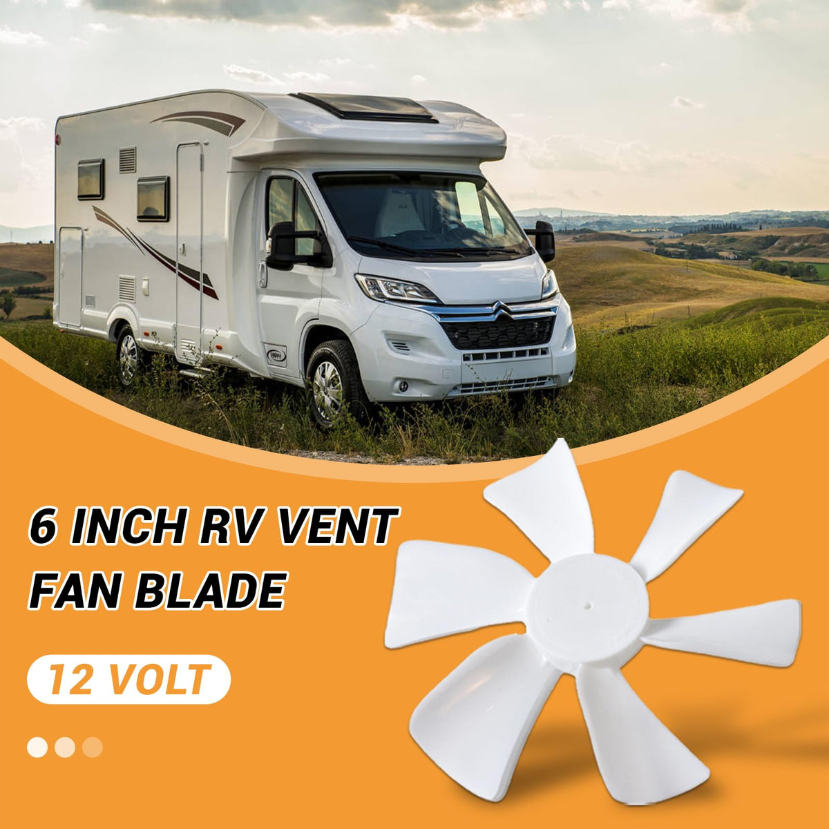 6 Inch RV Vent Fan Blade with D-Bore K58318