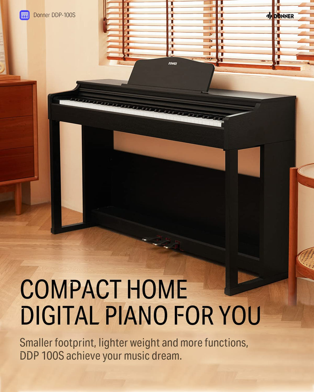 88 Key Weighted Graded Hammer-Action Digital Piano with Bench P967