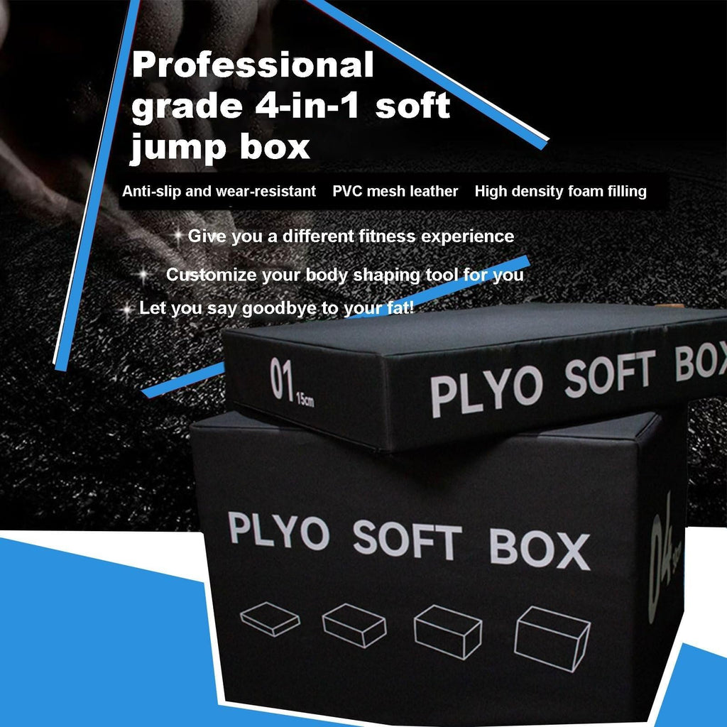 4-in-1 Foam Jumping Exercise Box Non-slip PU Leather Cover E561390