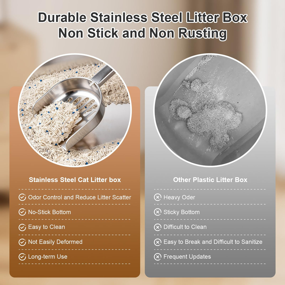 X-Large High Sided Stainless Steel Cat Litter Box O518
