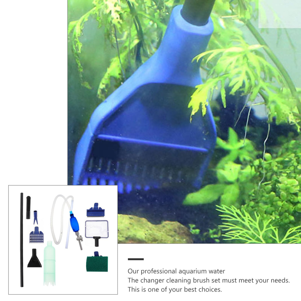 Fish Tank Water Changer Tool with Cleaning Brush Set O706