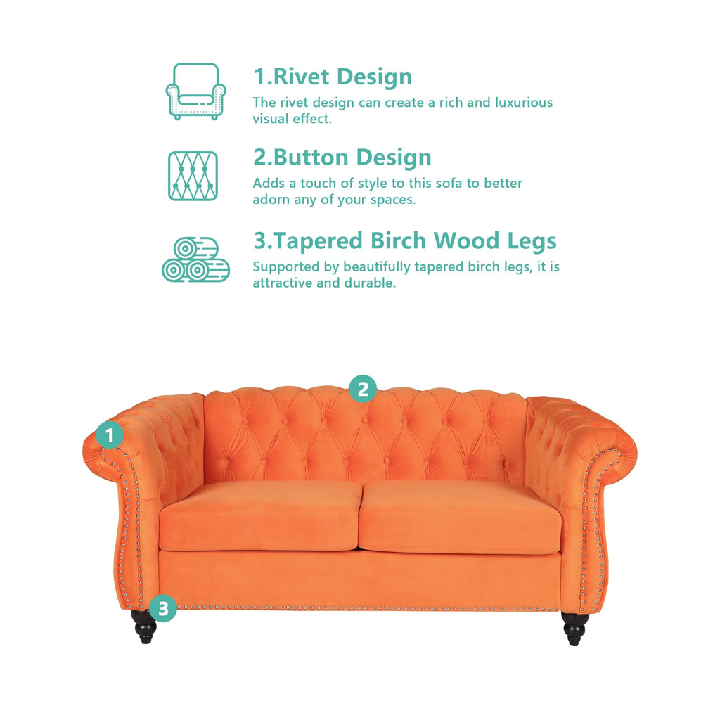 Tufted Velvet 2 Seater Sofa B442050