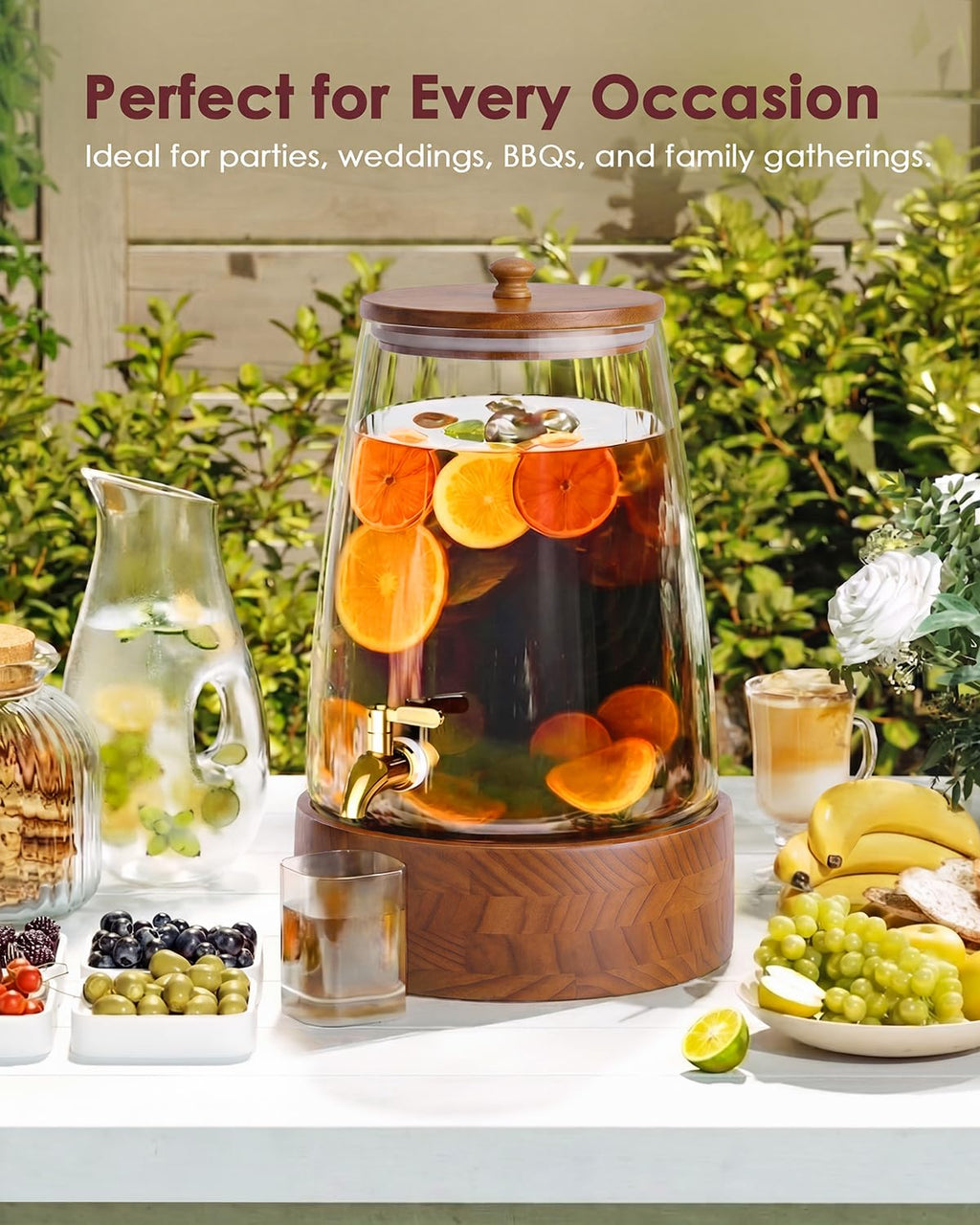2 Gallon Glass Drink Dispenser with Spigot S25444