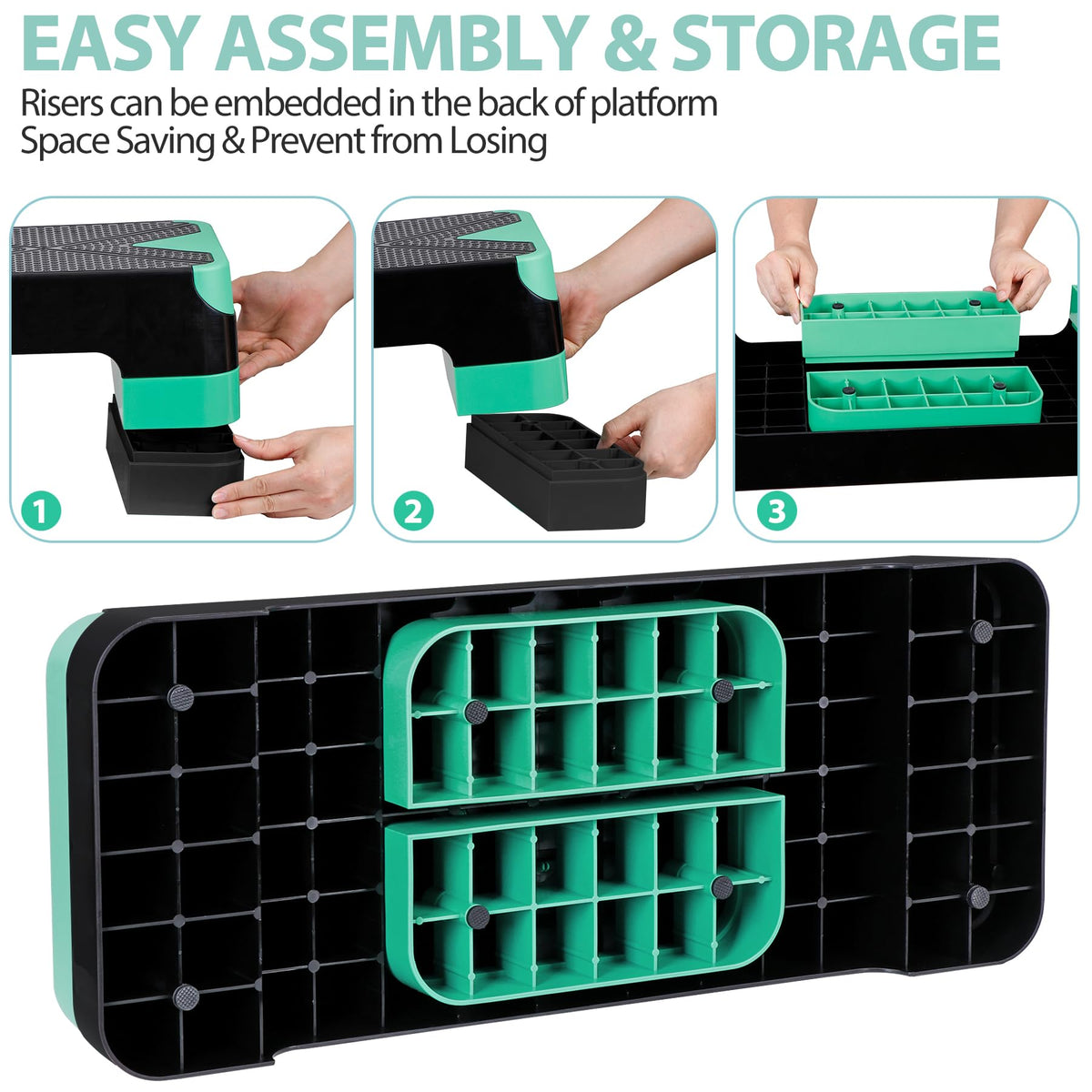 26.5 Inch Adjustable Aerobic Exercise Step Platform C630