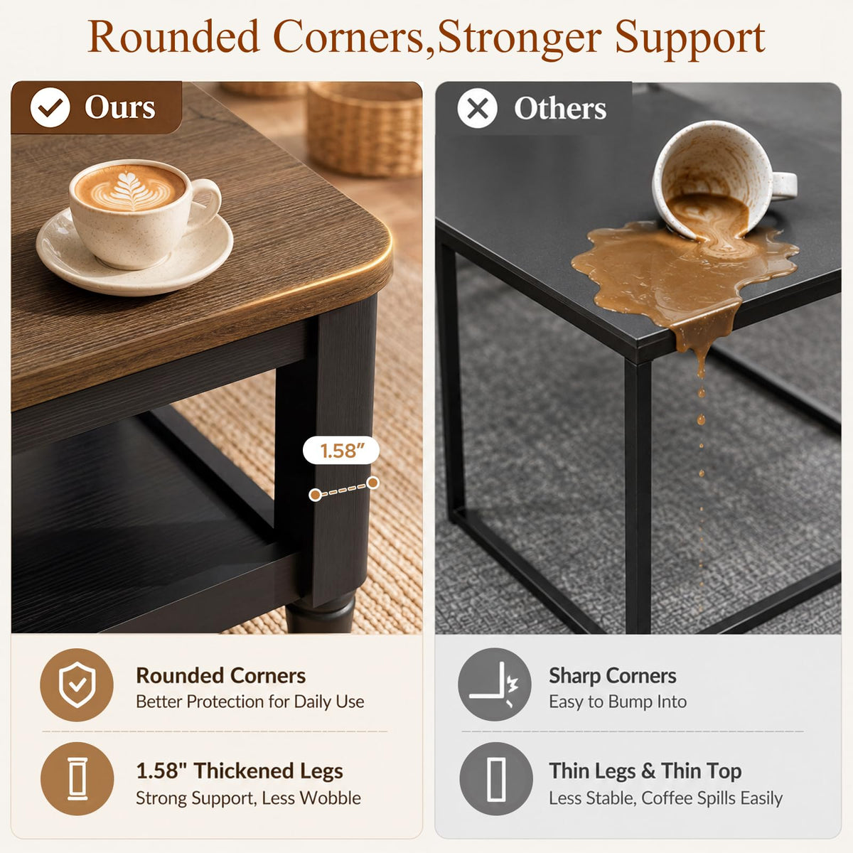 40" Black Coffee Table W771