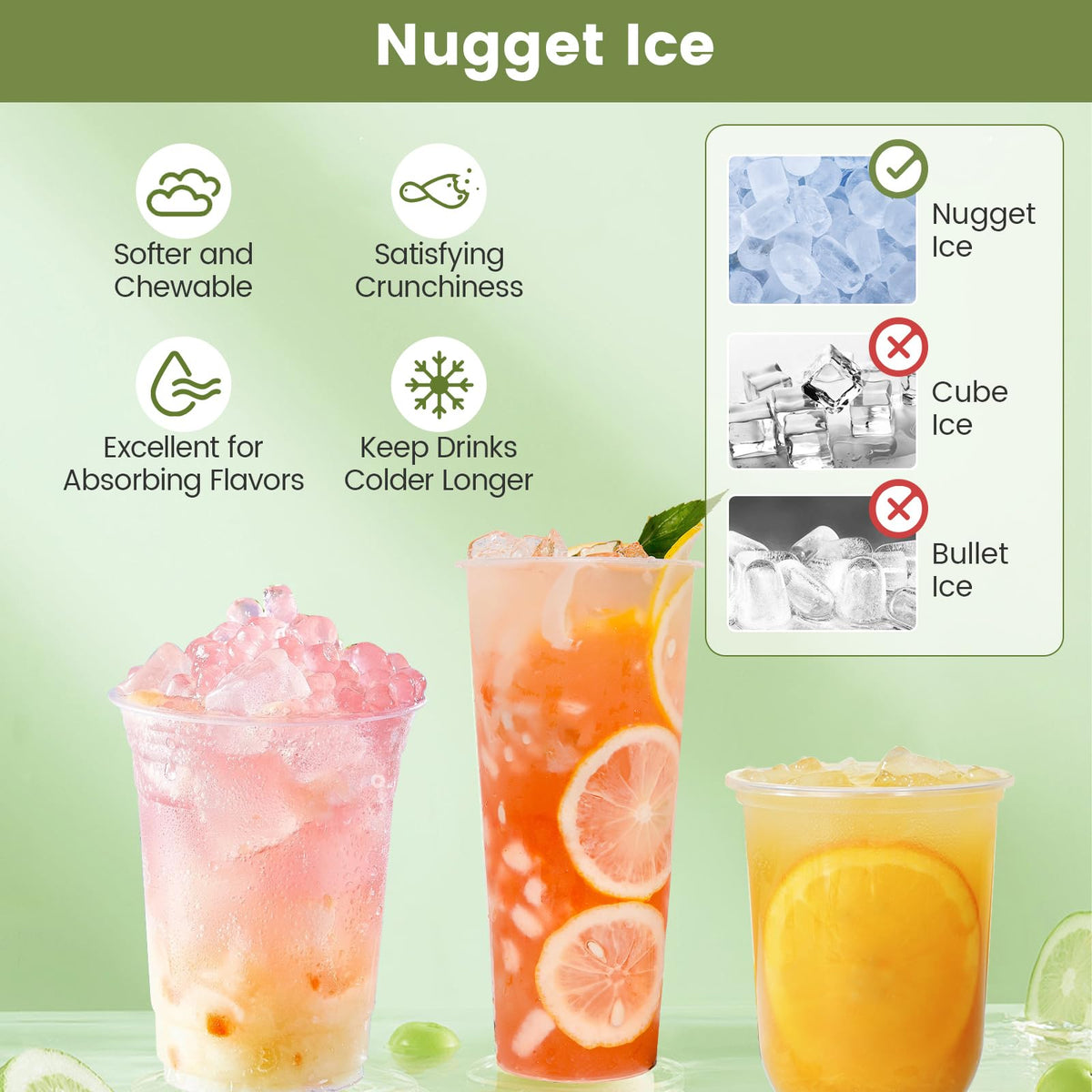 Self Dispensing Nugget Ice Maker Countertop 56Lbs/24H H10115