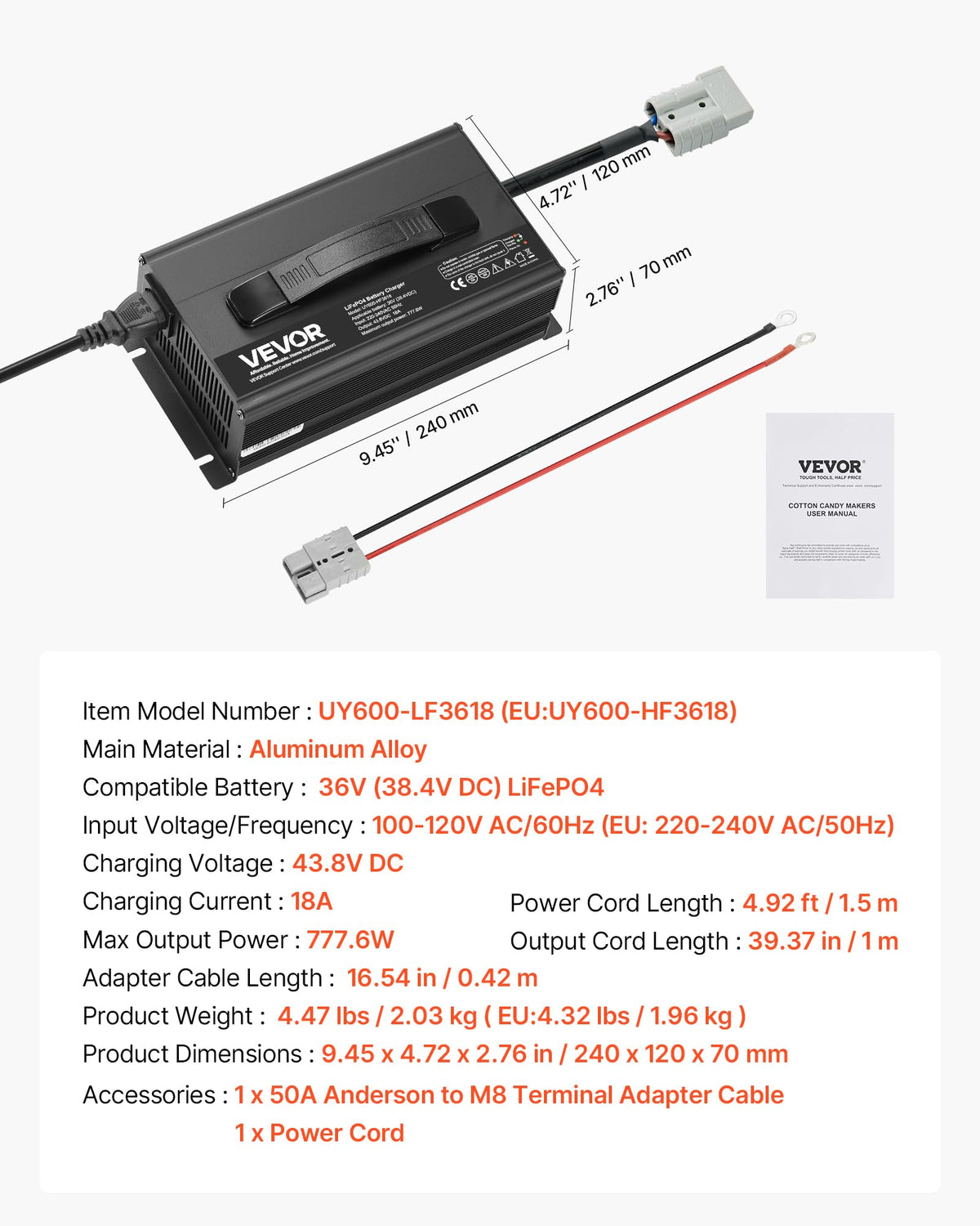 36V 18A Lithium Battery Charger N595