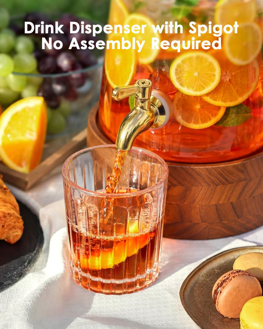 2 Gallon Glass Drink Dispenser with Spigot S25444