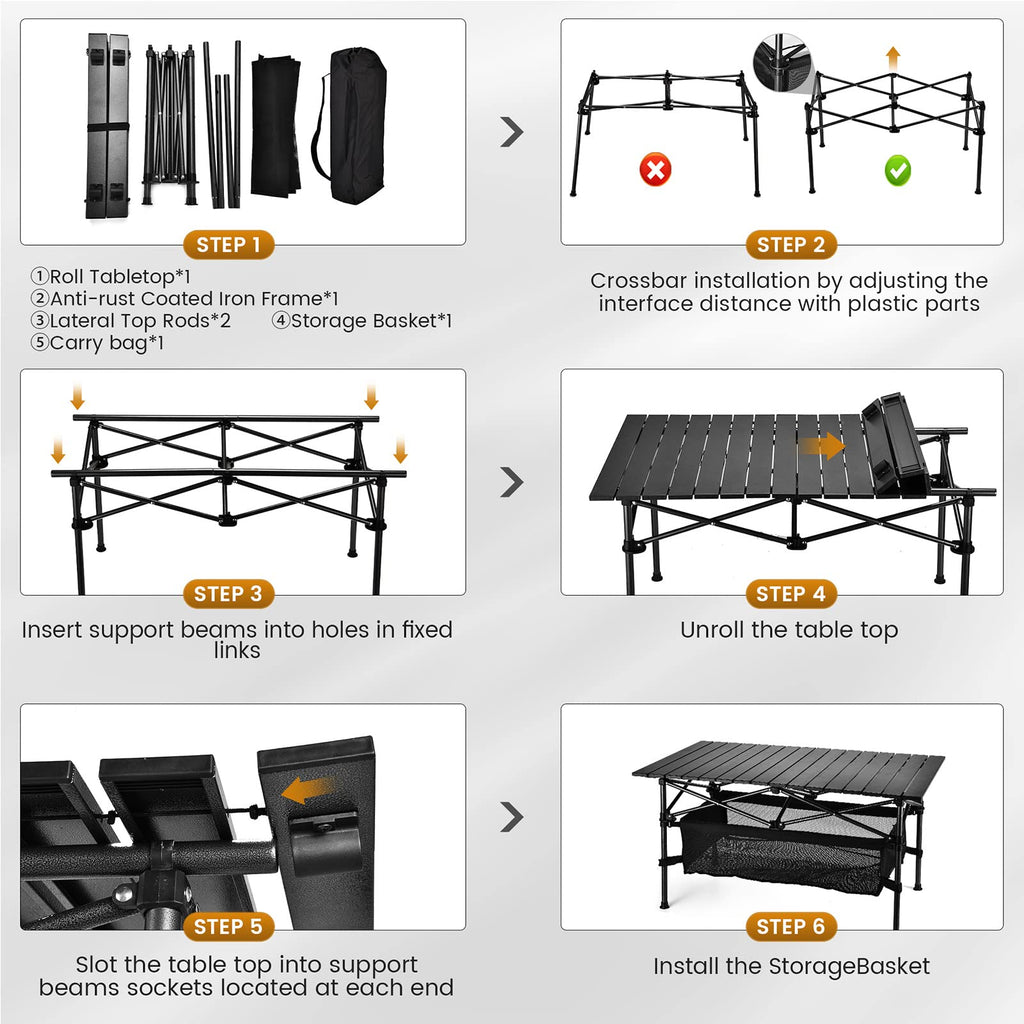 Lightweight Aluminum Folding Camping Table with Carrying Bag O901