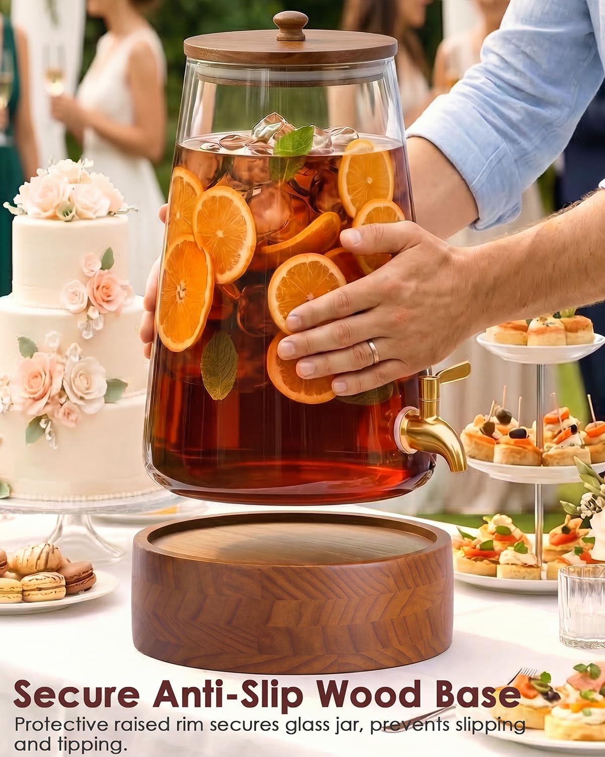 2 Gallon Glass Drink Dispenser with Spigot S25444