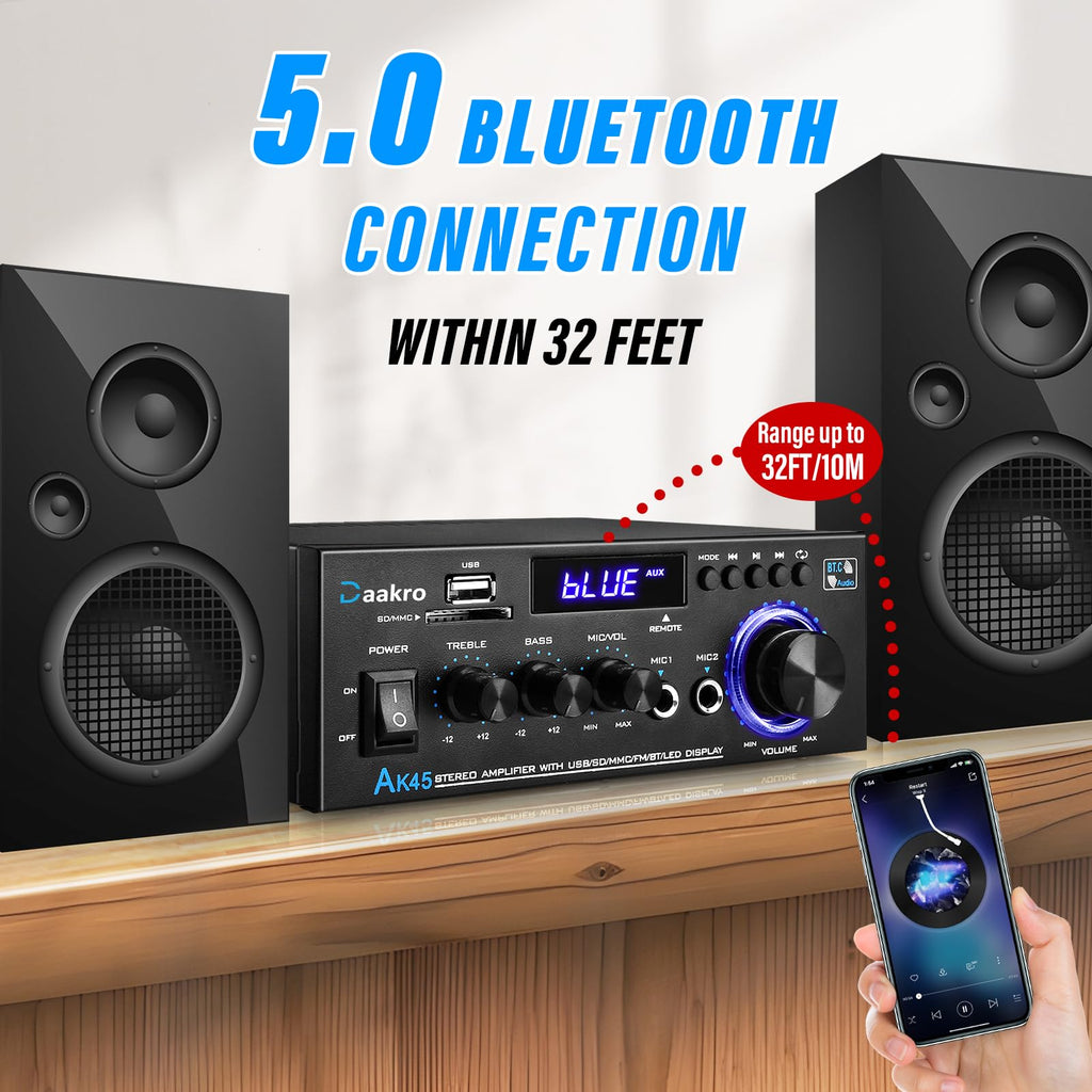 300W Bluetooth 5.1 Stereo Audio Amplifier N868