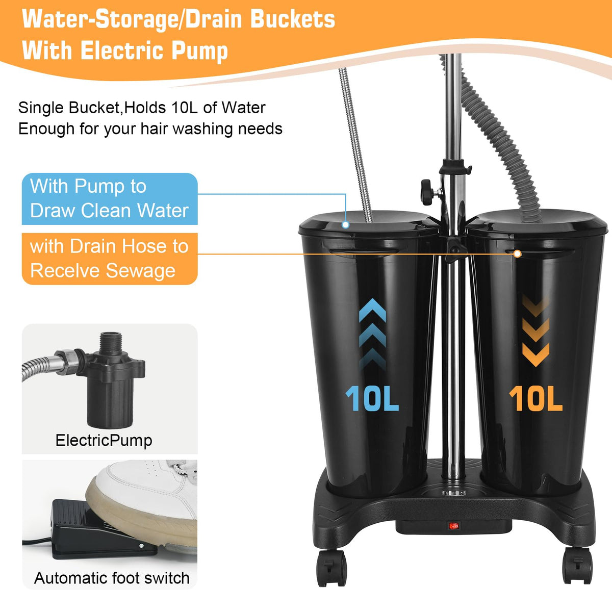 Portable Shampoo Bowl with Electric Pump A801