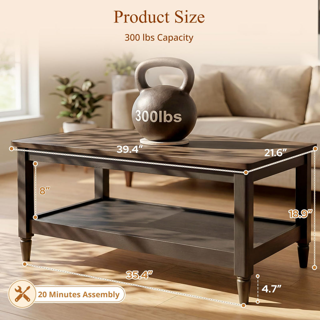 40" Black Coffee Table W771
