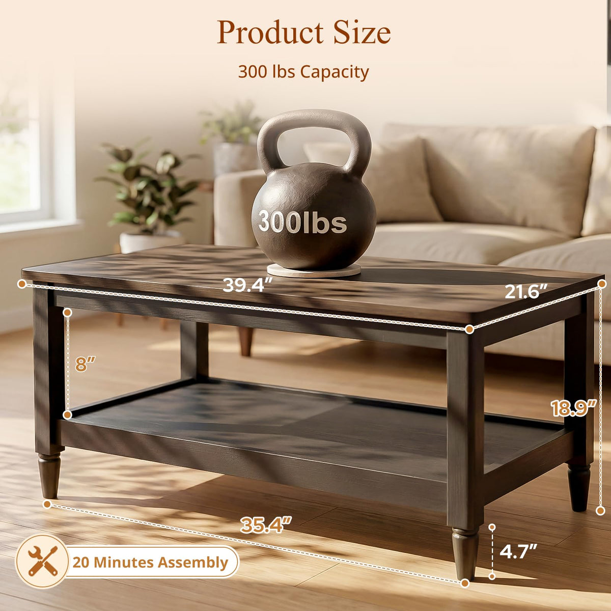 40" Black Coffee Table W771