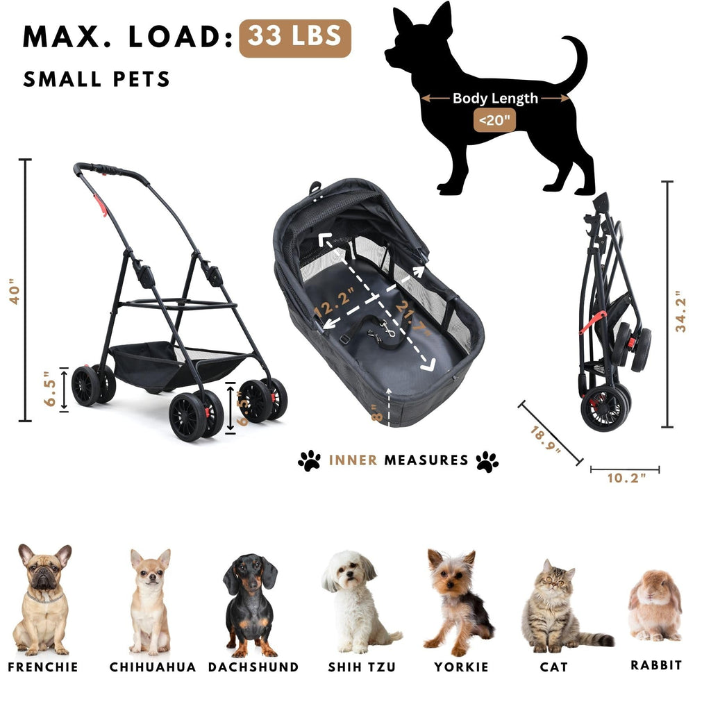3 in 1 Pet Stroller with Detachable Carrier M7891
