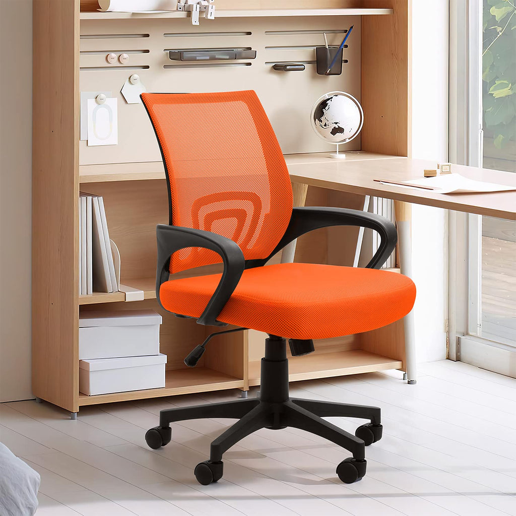 Orange Mesh Ergonomic Office Chair Q48482
