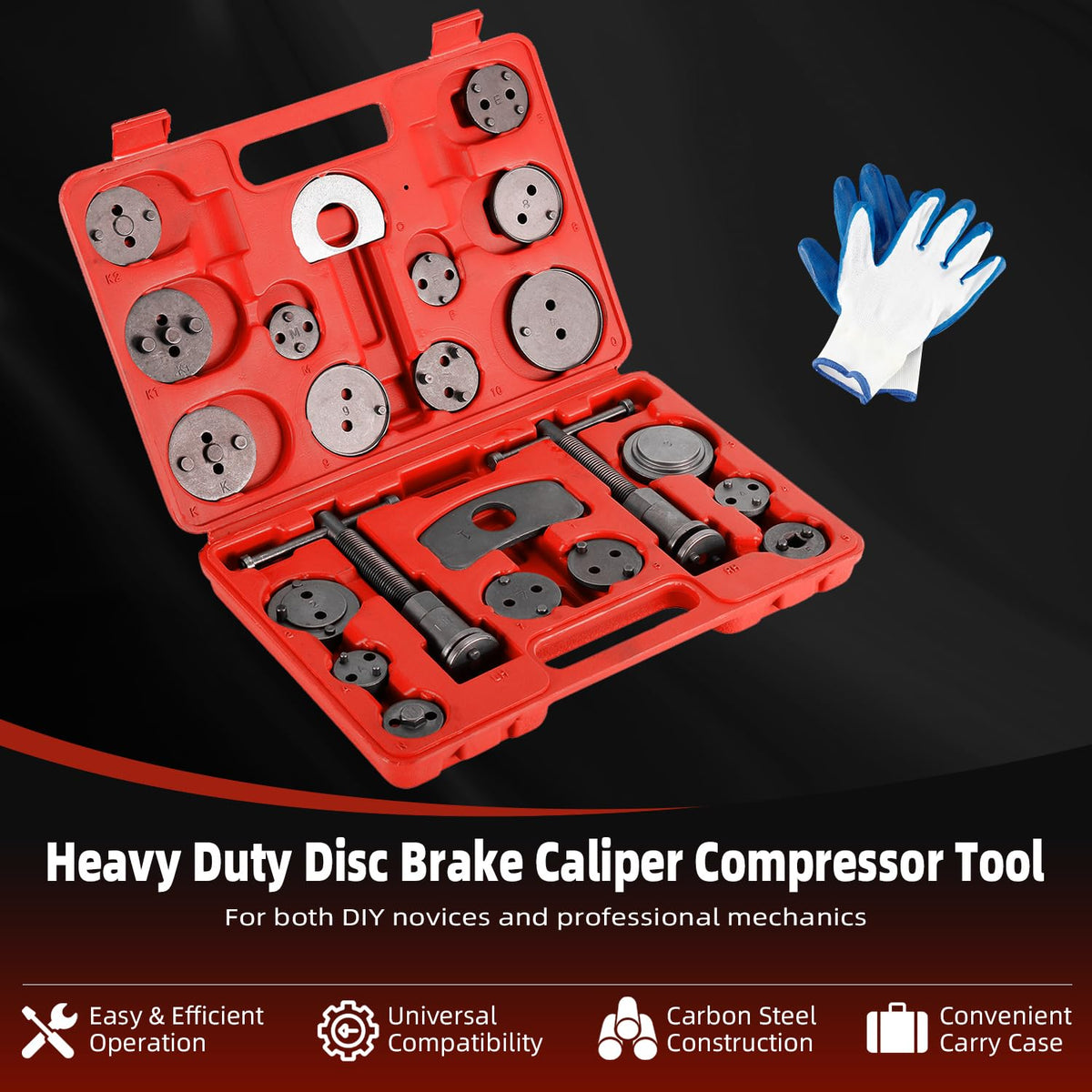 Disc Brake Caliper Compressor Wind Back Tool 24pc I56601