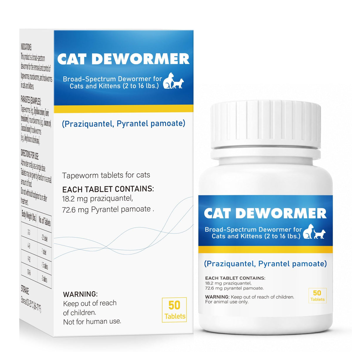 7 Way De-Wormer Chewable Tablets for Dogs & Cats, 50 Count O617