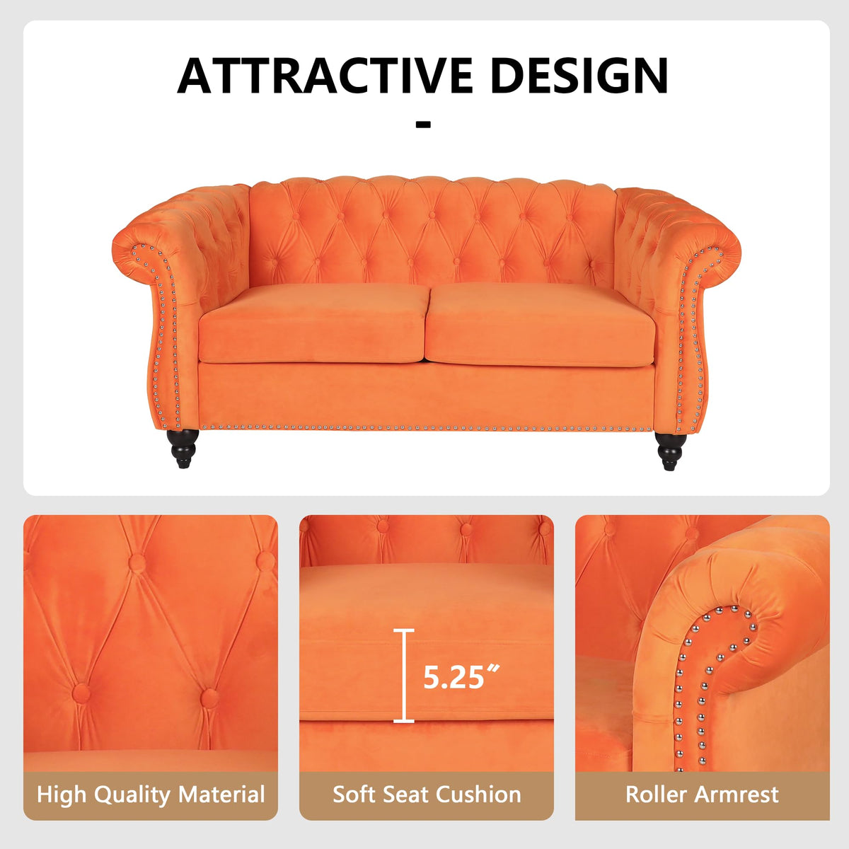 Tufted Velvet 2 Seater Sofa B442050
