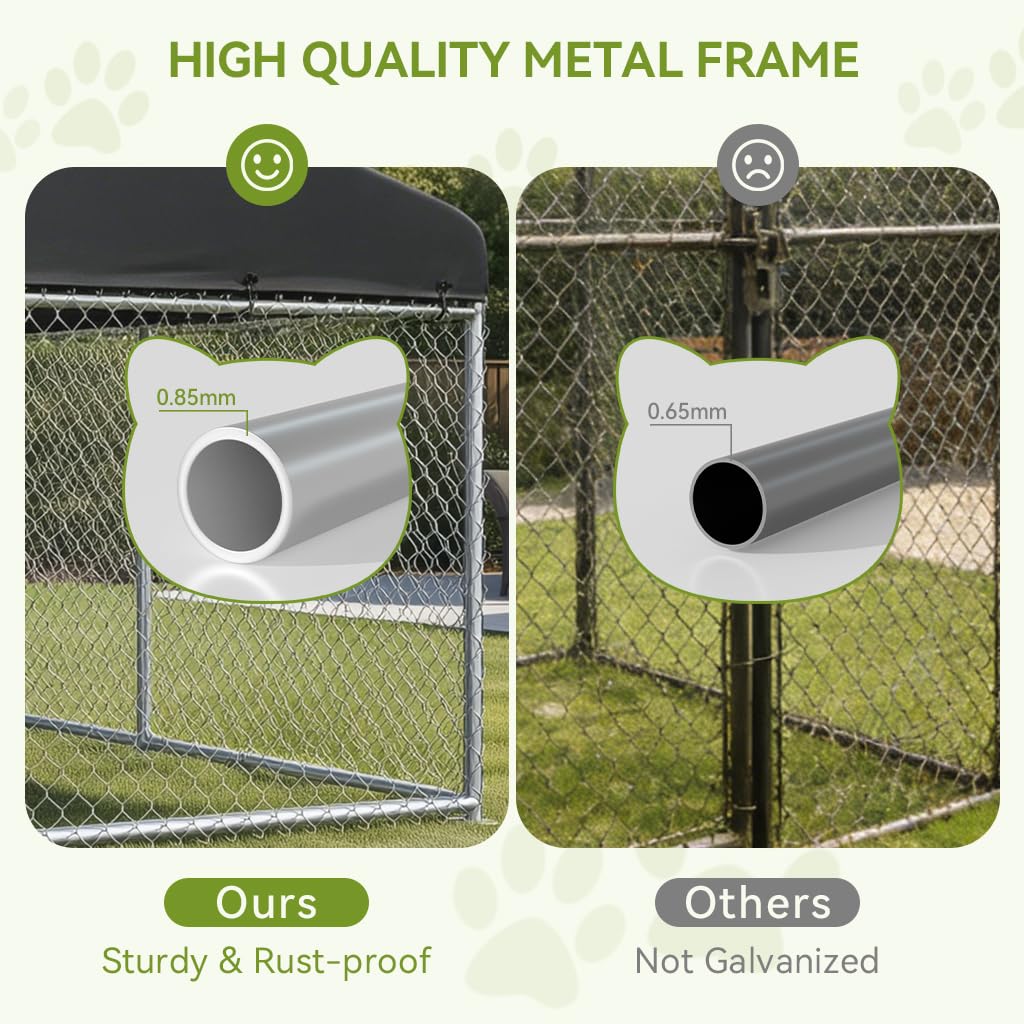 10x10FT Heavy Duty Outdoor Dog Kennel with Roof U2215