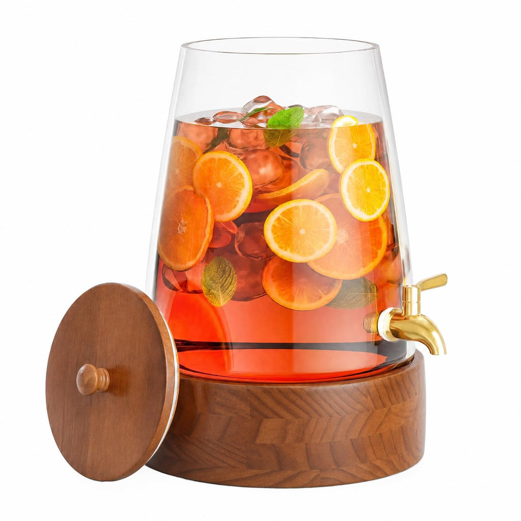 2 Gallon Glass Drink Dispenser with Spigot S25444