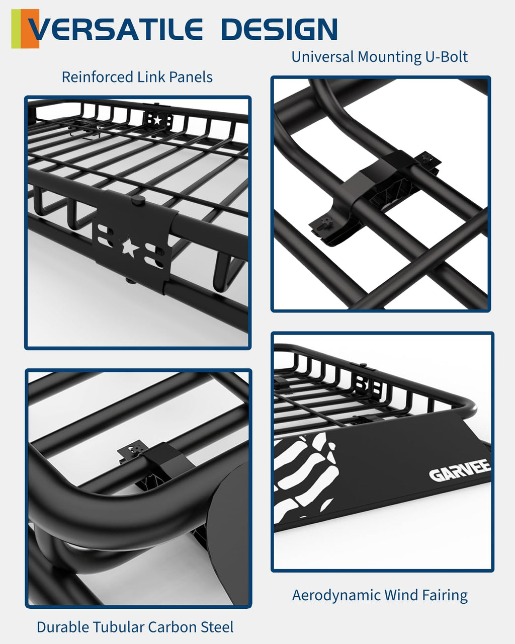 46" x 36" 200 Lbs Capacity Roof Rack Cargo Carrier Basket D40357