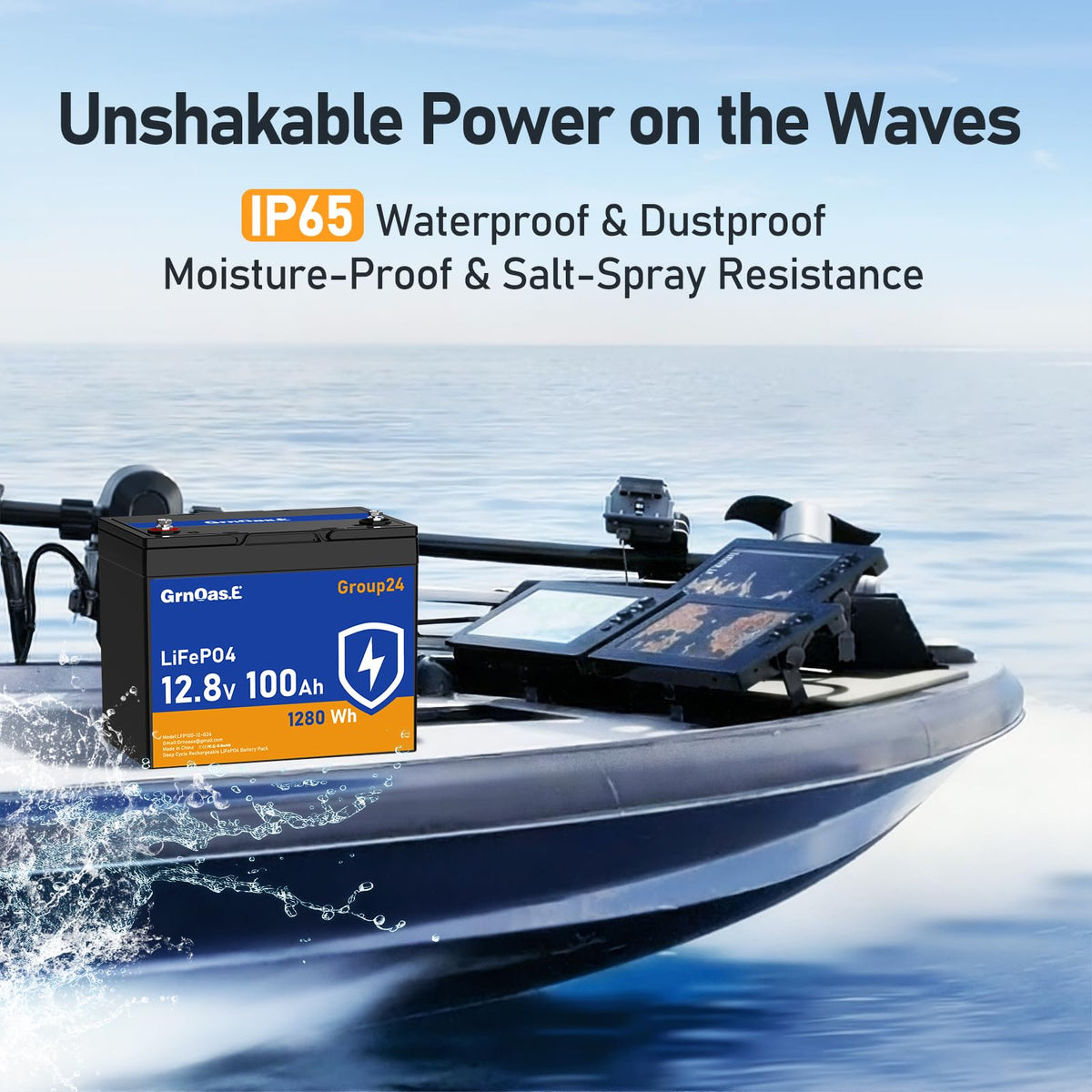 12V 100Ah LiFePO4 Deep Cycle Battery with 100A BMS W41680