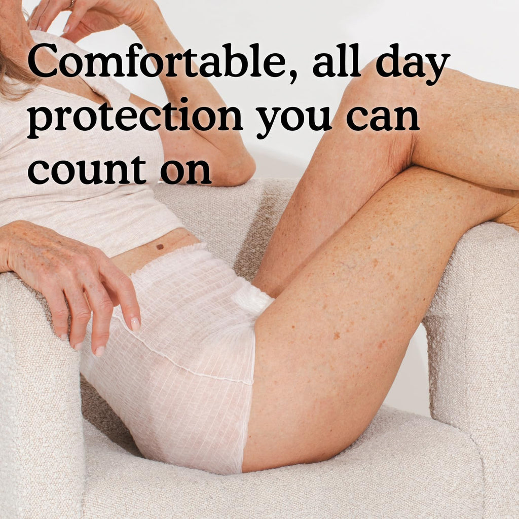 Adult Incontinence Underwear for Sensitive Skin, White Large, 56 Count J72835