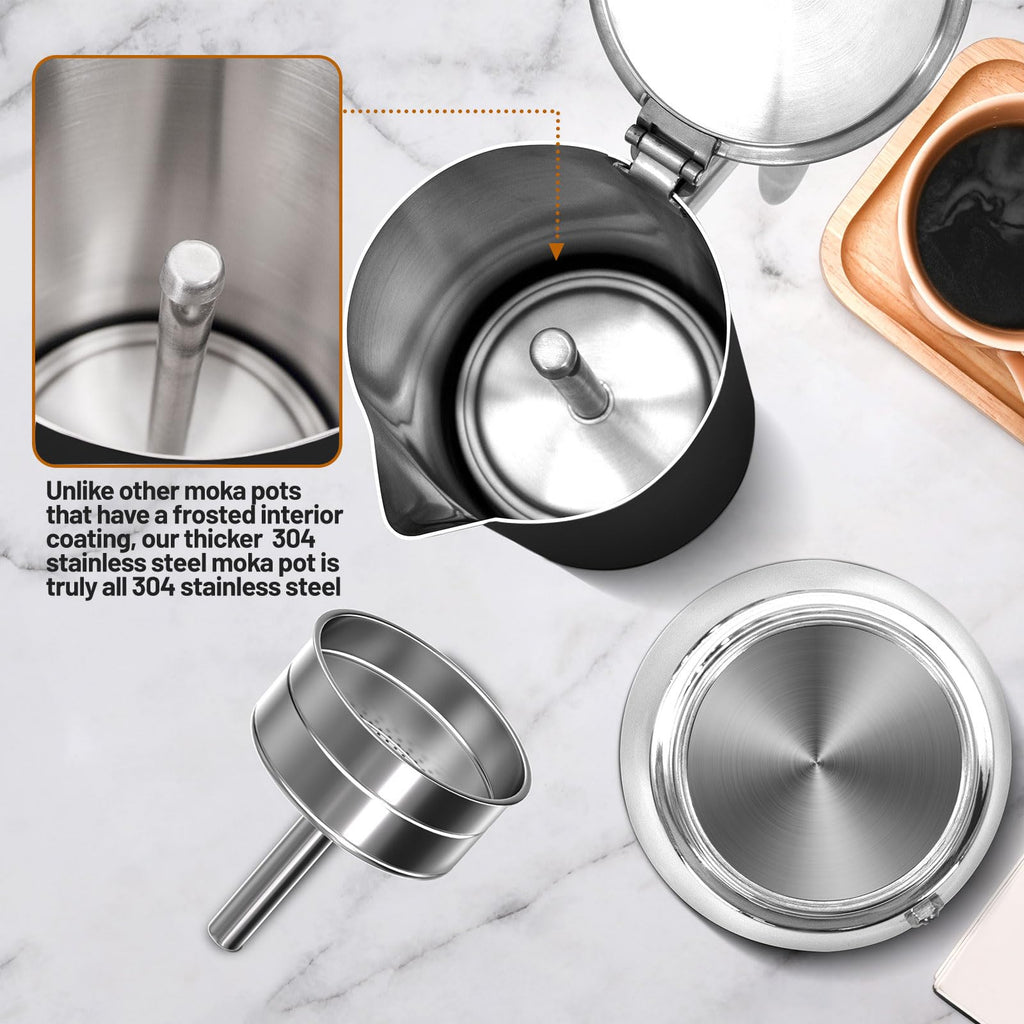 12 Cup Thickened 304 Stainless Steel Moka Pot R9624
