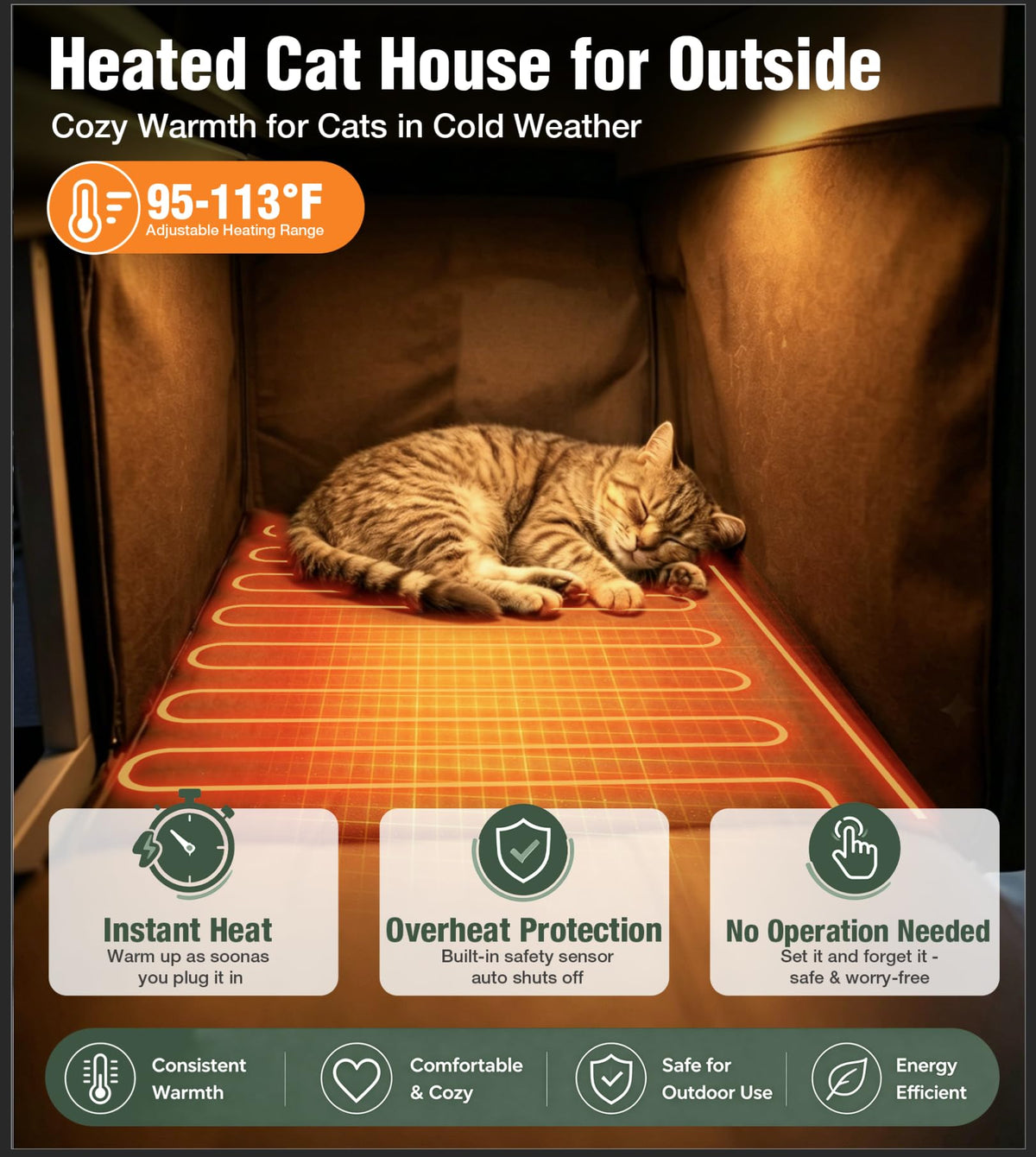 Extra Large 2-Levels Heated Insulated Cat House C197