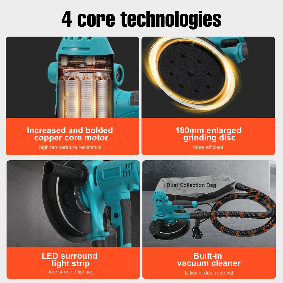 Variable Speed Handheld Electric Drywall Sander T162