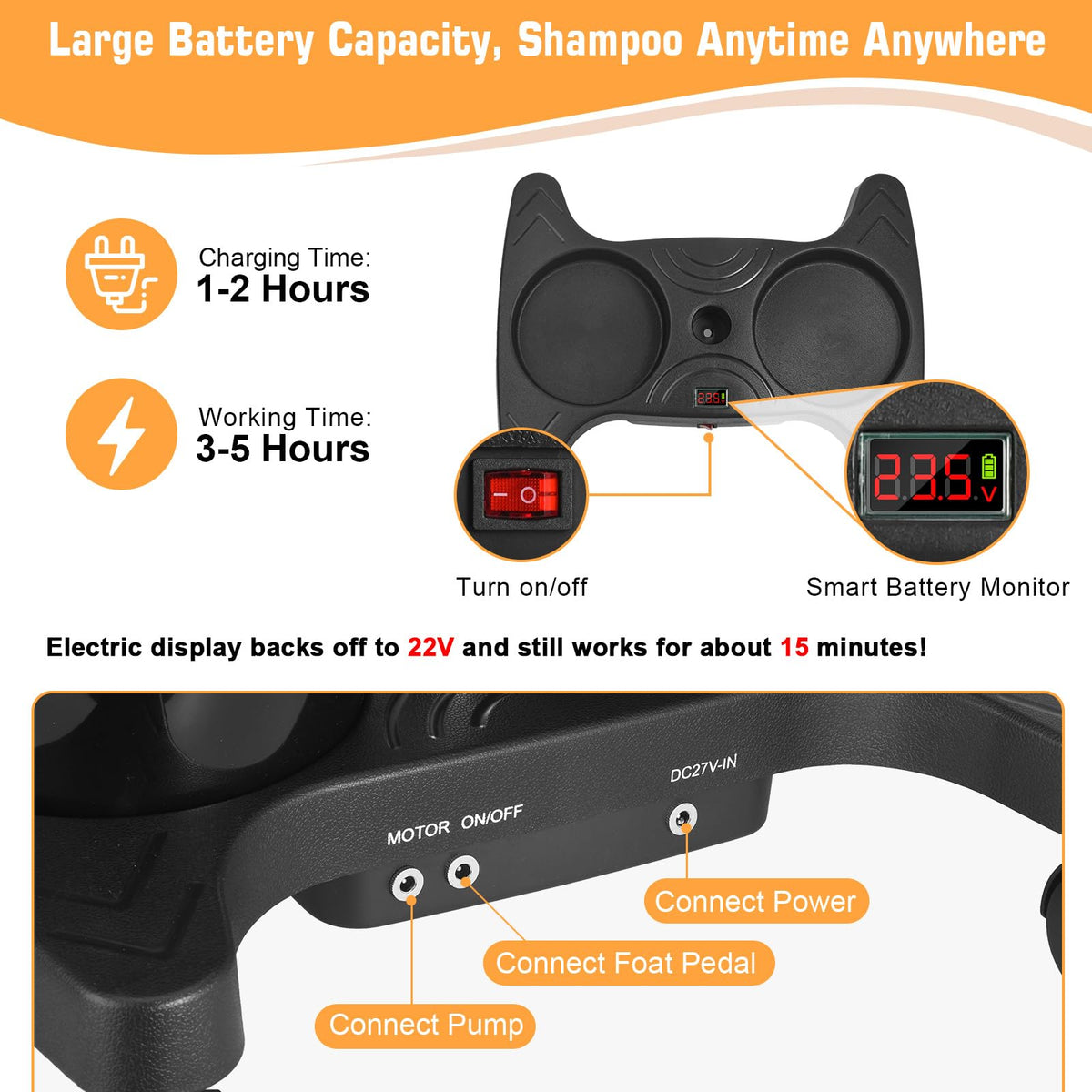 Portable Shampoo Bowl with Electric Pump A801