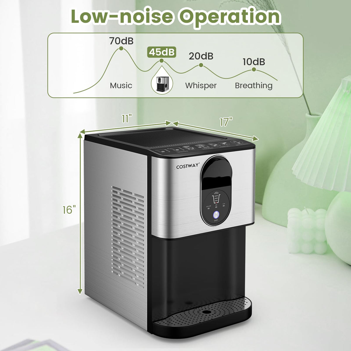 Self Dispensing Nugget Ice Maker Countertop 56Lbs/24H H10115