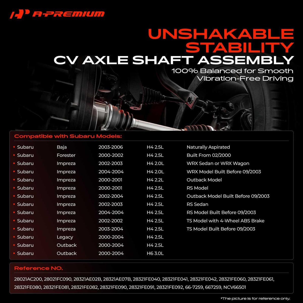 Front CV Axle Shaft Assembly A223