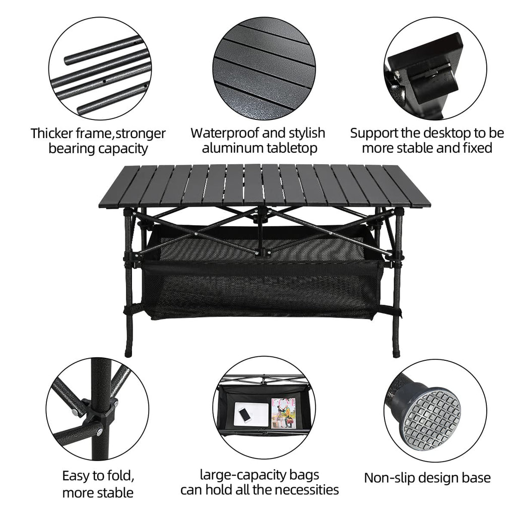 Lightweight Aluminum Folding Camping Table with Carrying Bag O901