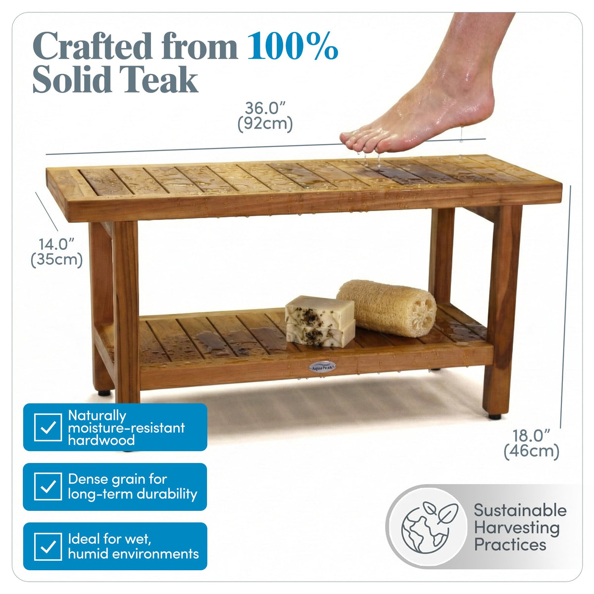 Teak Shower Bench H578