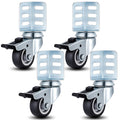 4 Pack Black Swivel Caster Wheels with Top Brake R27266