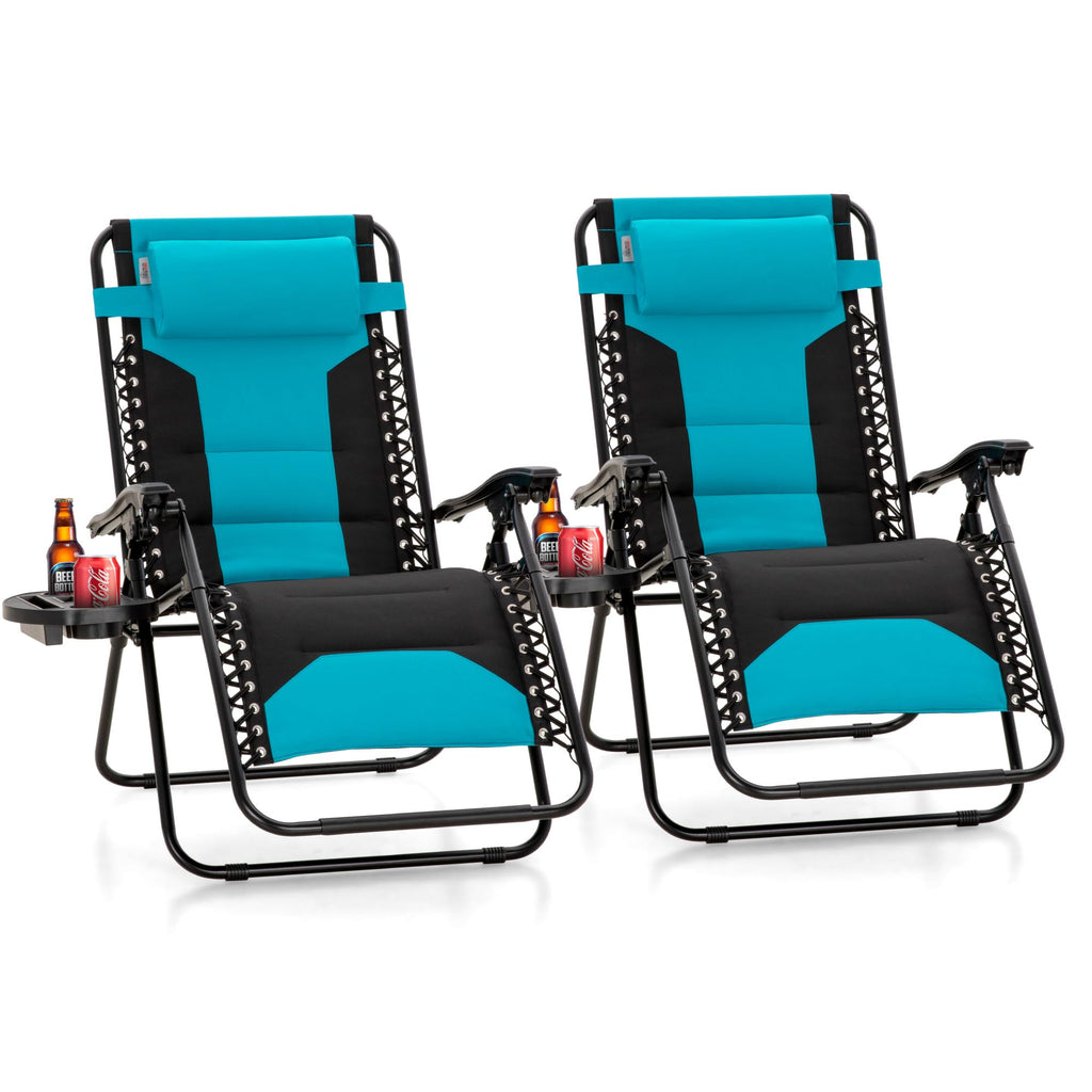 Aqua Padded Zero Gravity Chair Set of 2 V22395