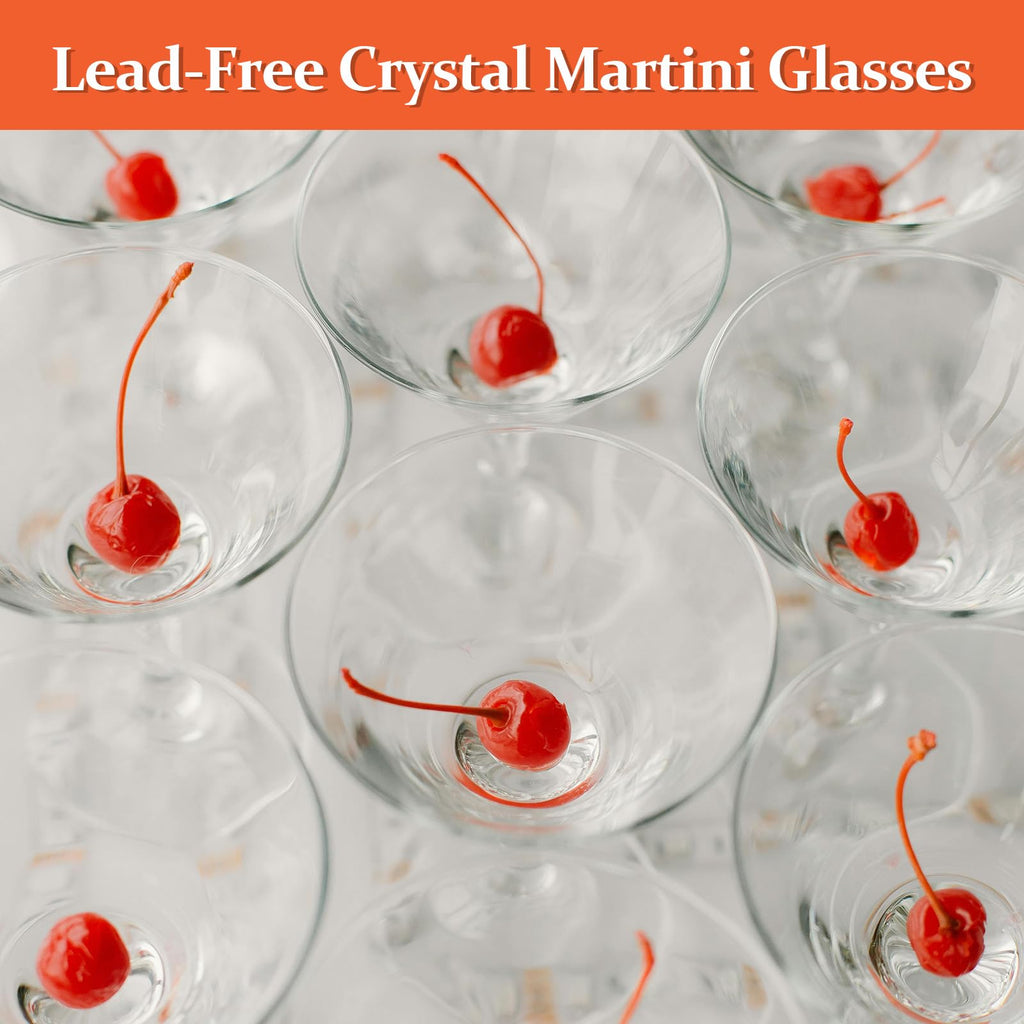 9 oz Handmade Crystal Martini Glasses Set of 4 X5672