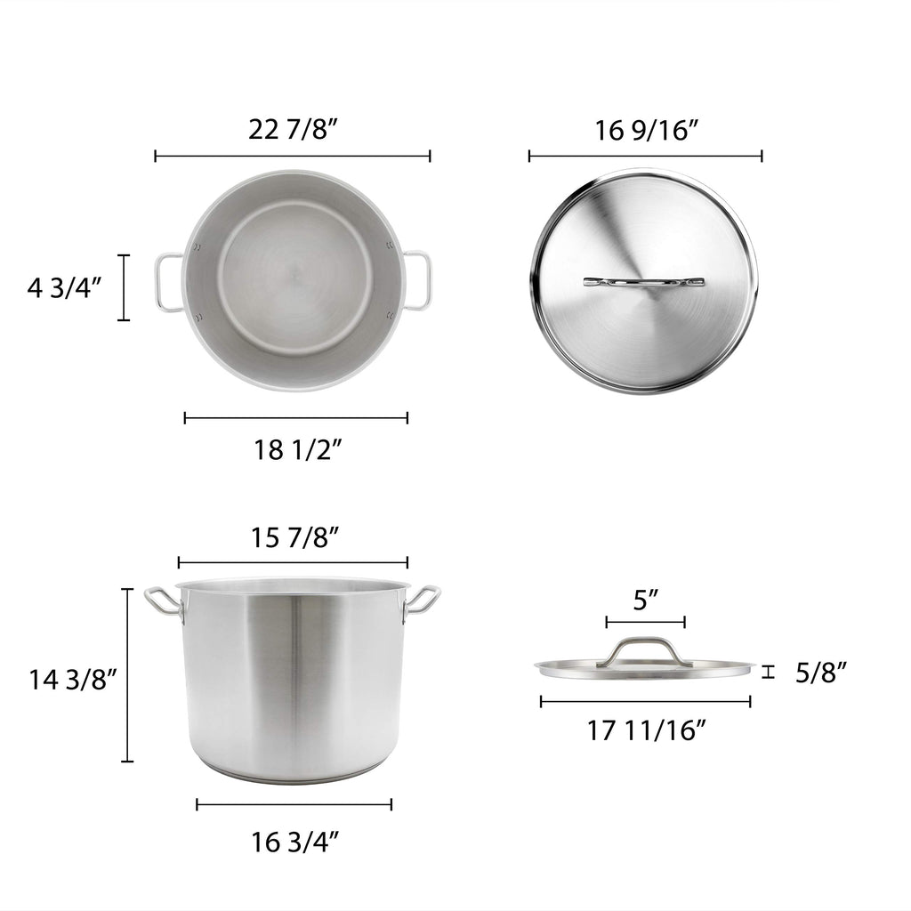 60 quart 18/8 Steel stock pot with lid H110