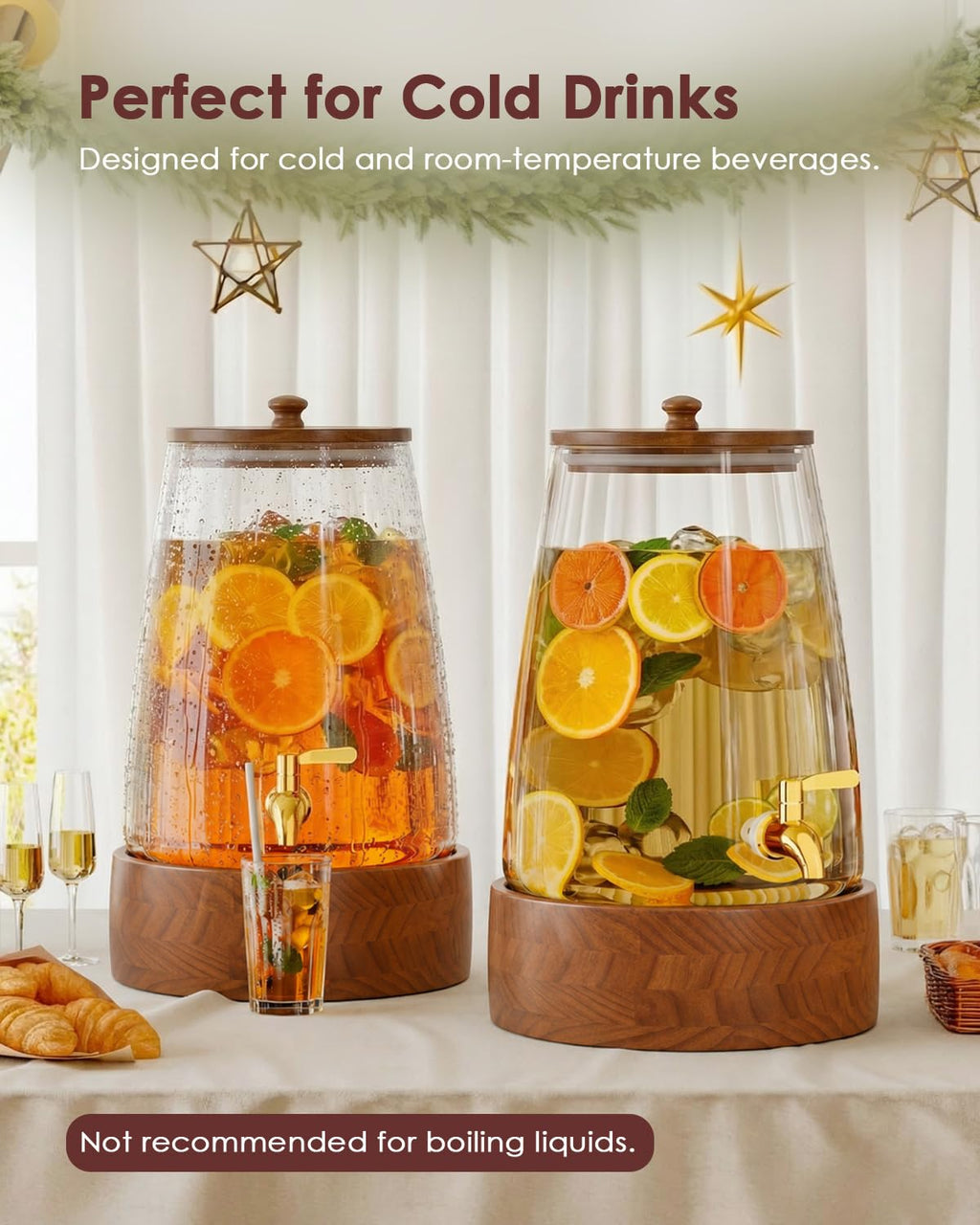 2 Gallon Glass Drink Dispenser with Spigot S25444