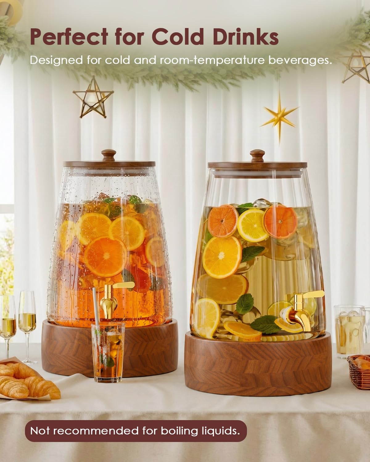 2 Gallon Glass Drink Dispenser with Spigot S25444
