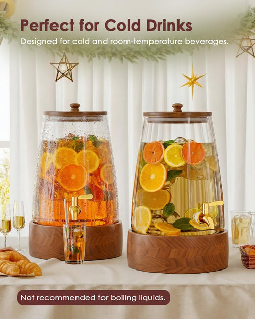 2 Gallon Glass Drink Dispenser with Spigot S25444