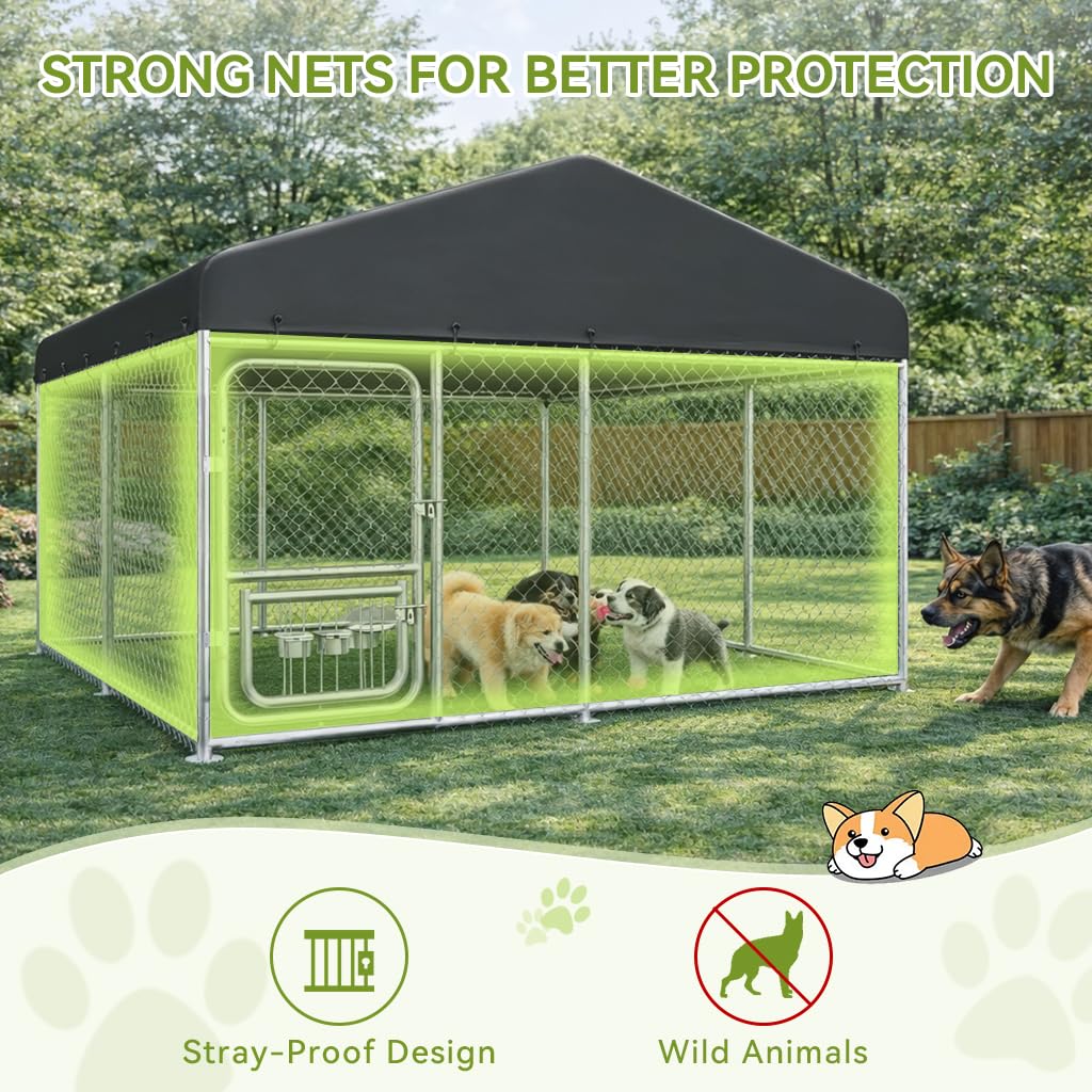 10x10FT Heavy Duty Outdoor Dog Kennel with Roof U2215