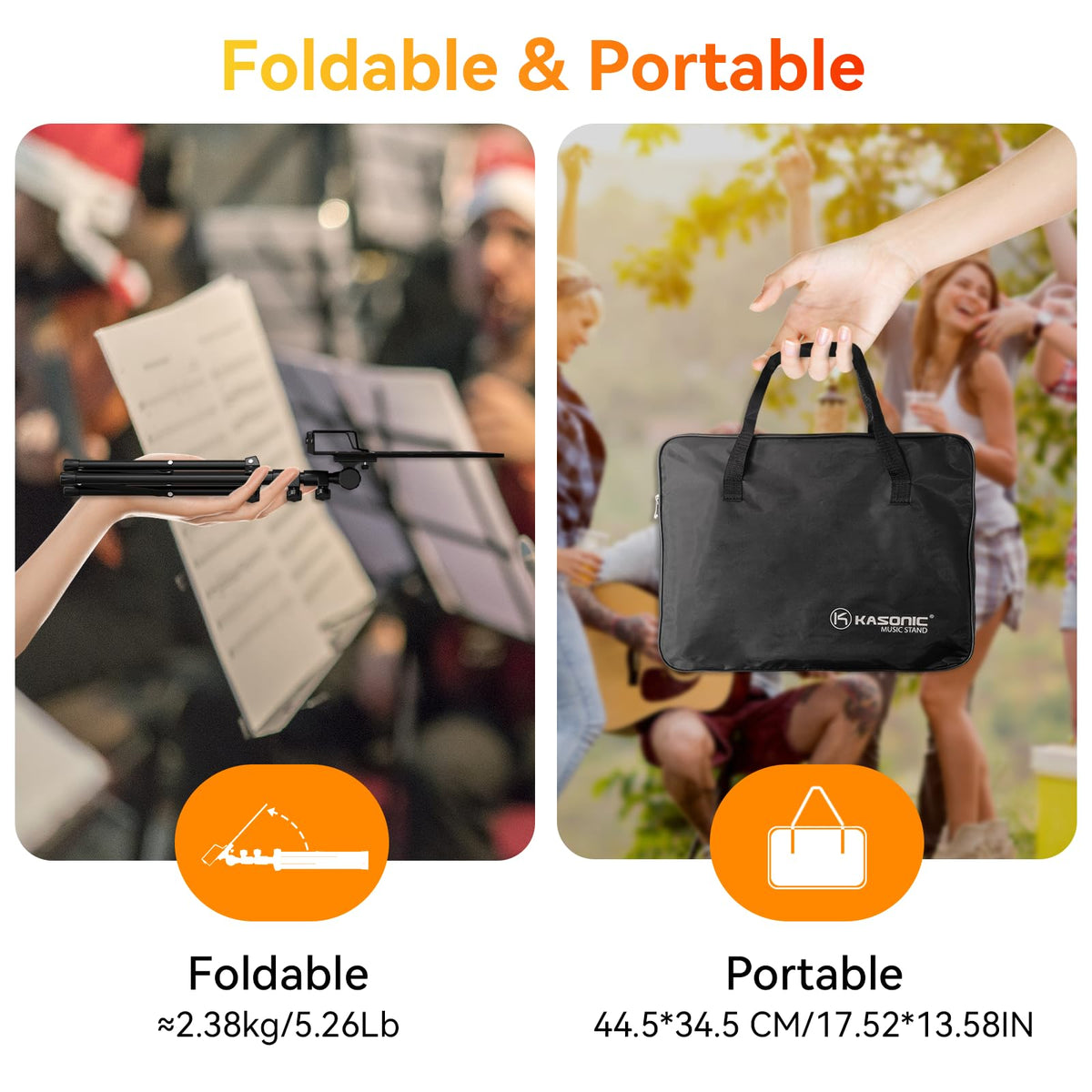Folding Sheet Music Stand & Desktop Book Stand with Carrying Bag X961271